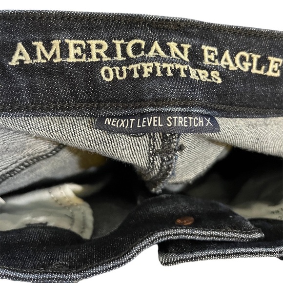 American Eagle Dark Wash Super Hi Rise Stretchy Skinny Jeggings Size 4 - Picture 6 of 9